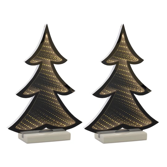 12.5" Pine Tree Outline Ekko Light Display Set By Melrose in White | Michaels®